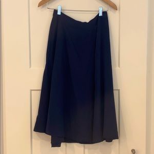 High Waisted Silk mid length skirt